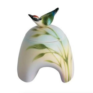 FRANZ BAMBOO SONG BIRD DESIGN SUGAR JAR WITH COVER (FZ00763)